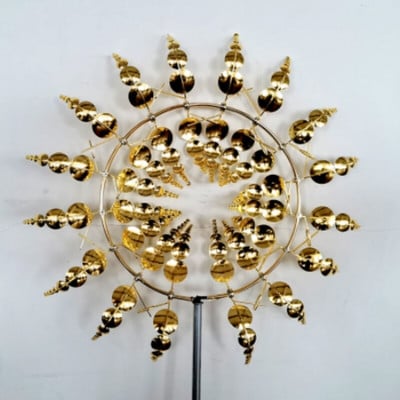 Nový unikátny a magický kovový veterný mlyn, 3D veterná kinetická socha, trávnik, kovový veterný solárny spinner, záhradná dekorácia