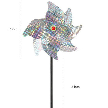 8 τμχ Bird Repeller Pinwheel Reflective Protect Garden Plant Flower Bird Repellent Windmill Garden Decoration