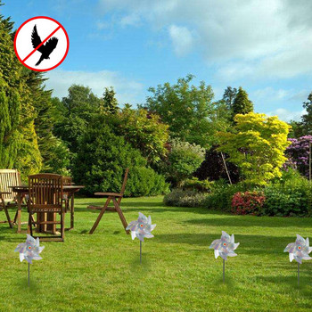 8 τμχ Bird Repeller Pinwheel Reflective Protect Garden Plant Flower Bird Repellent Windmill Garden Decoration