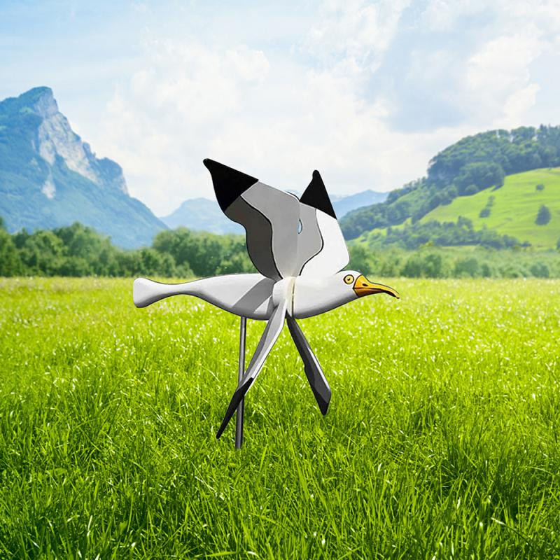 Veterný mlyn Seagull, pneumatický, roztomilý veterný mlyn, veterná rotácia, veterné mlyny s veterným mlynom pre záhradné dekoratívne kolíky, veterné rotácie