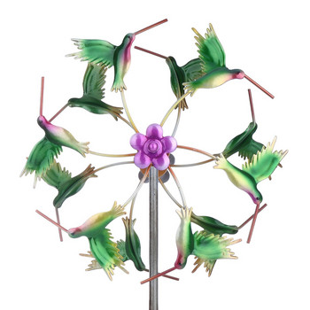 Iron Art Craft Outdoor 3D Wind Spinner Reflective Painting and Rustless Windmill για διακοσμήσεις κήπου με γκαζόν εξωτερικού χώρου