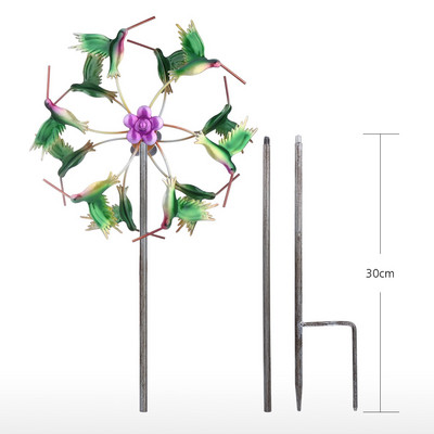 Iron Art Craft Outdoor 3D Wind Spinner Светлоотразителна картина и неръждаема вятърна мелница за декорации на поляна на открито в двора