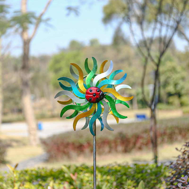 Iron Art Craft lauko 3D vėjo suktukas, atspindintis dažymas ir nerūdijantis vėjo malūnas, skirtas lauko kiemo vejos sodo dekoravimui