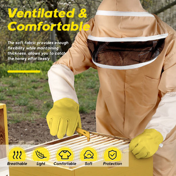 Ολόσωμη μελισσοκομική ένδυση Beekeepers Bee Protection Αεριζόμενη στολή Safty Veil Καπέλο Professional All Body Equipment Coat