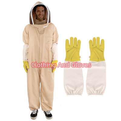 Viso kūno bitininkystės drabužiai Bitininkai Bičių apsauga Vėdinamas kostiumas Safty Veil Hat Profesionalus visos kūno įrangos paltas