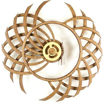 Геометрични шарки Вятърна мелница 3D Въртяща се енергийна скулптура Дървена декорация Ново