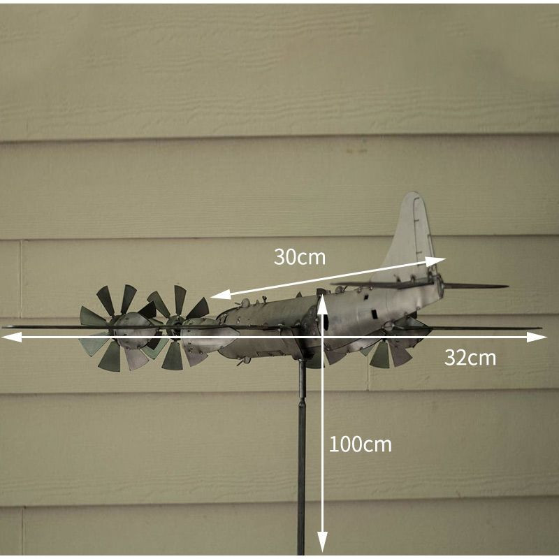 Super Fortress Aircraft Wind Spinner Kovový veterný mlyn na veternú energiu na dekoráciu dvora Vonkajšia záhradná socha