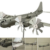 Super Fortress Aircraft Wind Spinner Kovový veterný mlyn Veterná energia Dekorácia na dvor Skvelá dekorácia pre vonkajšiu záhradnú sochu