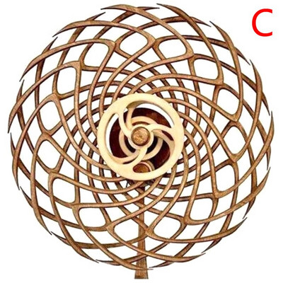 1 vnt Geometriniai raštai vėjo malūnėlis 3D besisukantis kinetinės energijos skulptūros dekoravimas medinis vėjo malūnas vidaus namų dekoravimo meno kūriniai