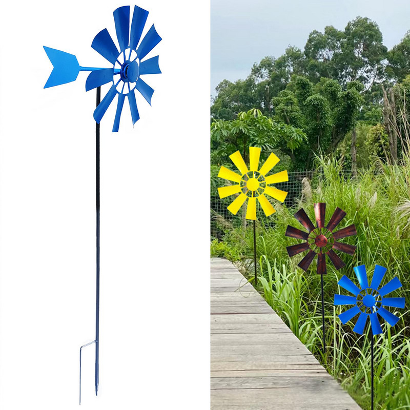 28 colių vėjas su sodo kuolu, vėjo skulptūros vėjo malūnas kieme