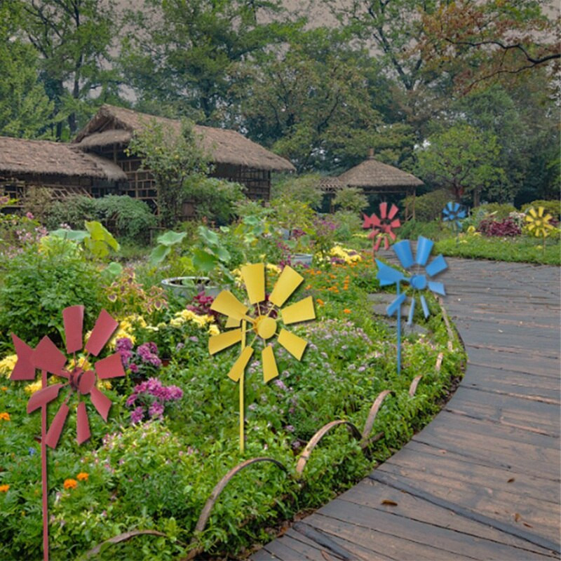 Naujas 1 vnt vėjo suktuko dekoratyvinis vėjo malūno dekoratyvinis geležinis vėjo malūno kiemo įkraunamas Winnower sodo vėjo suktuko ornamentas