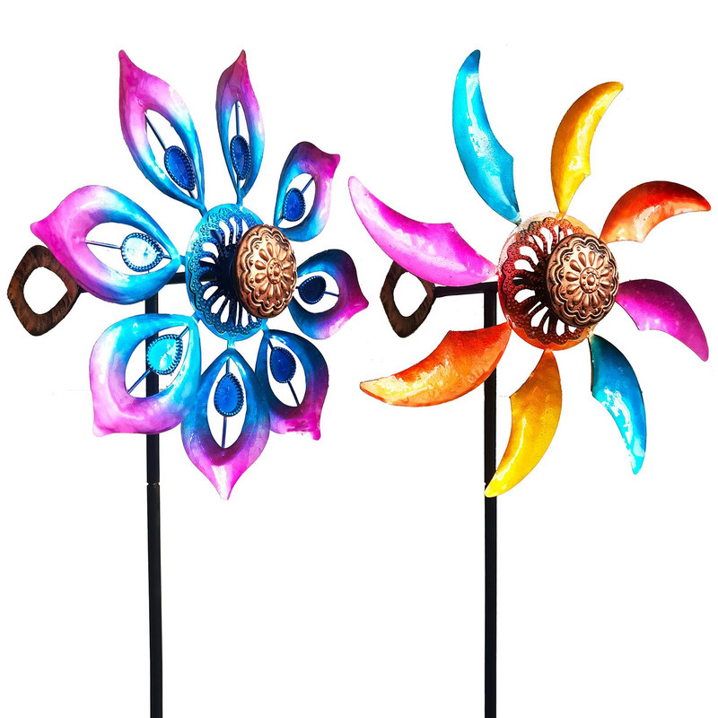 Veterný mlyn s kolíkovou sochou dekorácia pre záhradný dvor