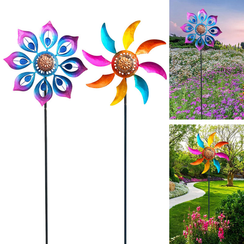 Veterný mlyn s kolíkovou sochou dekorácia pre záhradný dvor