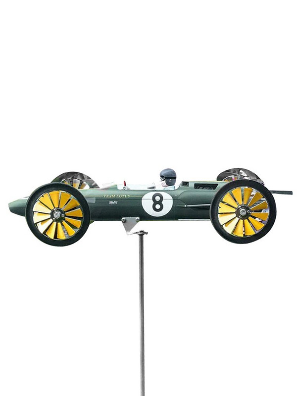 Záhradná dekorácia, veterná rotácia, pozemný kolík, domáce pretekárske auto, veterný mlyn, dvor, DIY remeslo