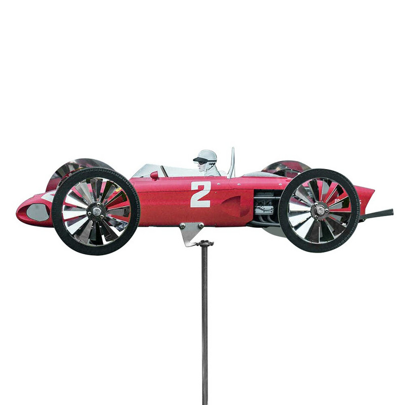 Záhradná dekorácia, veterná rotácia, pozemný kolík, domáce pretekárske auto, veterný mlyn, dvor, DIY remeslo