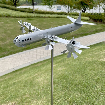 Creative B-29 Super Fortress Aircraft Windmill Metal Wind Spinner Δροσερή διακόσμηση για γλυπτό εξωτερικού κήπου 3D Wind Catcher