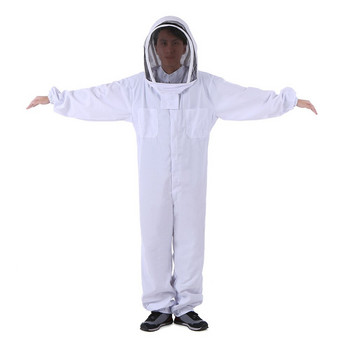Ολόσωμη Προστασία Μελισσοκομική Στολή Βαμβακερή Στολή Μελισσοκομίας Safty Veil Καπέλο κουκούλα Ρούχα Κοστούμι Beekeepers Bee Suit WJ901