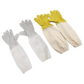 1 pár včelárskych rukavíc, ochranné návleky, priedušná sieťovina, biela ovčia koža a látka na včelárstvo, včelárske rukavice, včelí nástroj