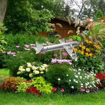 Super Fortress Aircraft Garden Spinner Metal Garden Wind Spinners Garden Spinner Yard Art Στολίδι γκαζόν Γλυπτό ανέμου Τροχοί