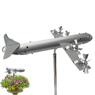 Super Fortress Lennuk Aiaskulptuur Metallist Aiatuuleketid Garden Spinner Yardi Kunst Muru Ornament Tuuleskulptuur Pinwheels