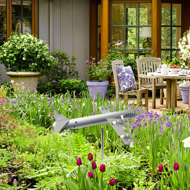 Záhradný vrtuľník Super Fortress Aircraft, kovový záhradný veterný vrtuľník, záhradný vrtuľník, záhradný umelecký dekor na trávnik, veterná socha, veterníky.