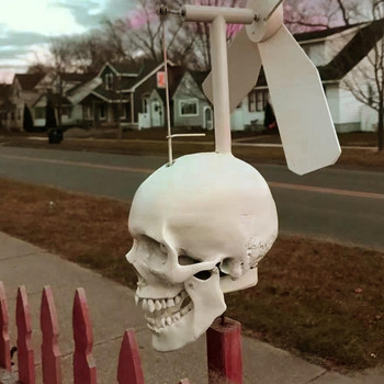 Halloween Skull Whirligig Wind Spinner Υπαίθριος κήπος Head Yard Halloween Windmill Skull Στολίδι Διακόσμηση σπιτιού Σκελετός Spinn H1L9