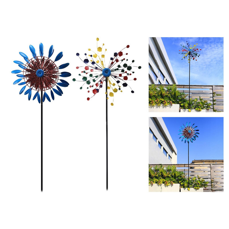 Solárne svetlo veterný mlyn ornament rotujúce farebné krajinné dekorácie pre záhradu vonku
