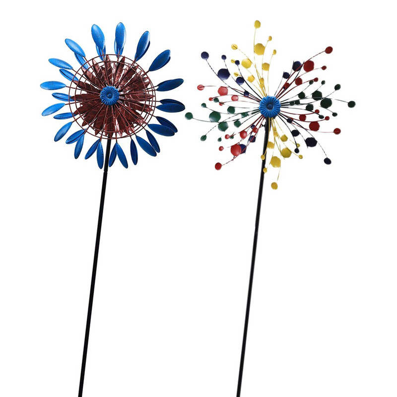 Solárne svetlo veterný mlyn ornament rotujúce farebné krajinné dekorácie pre záhradu vonku