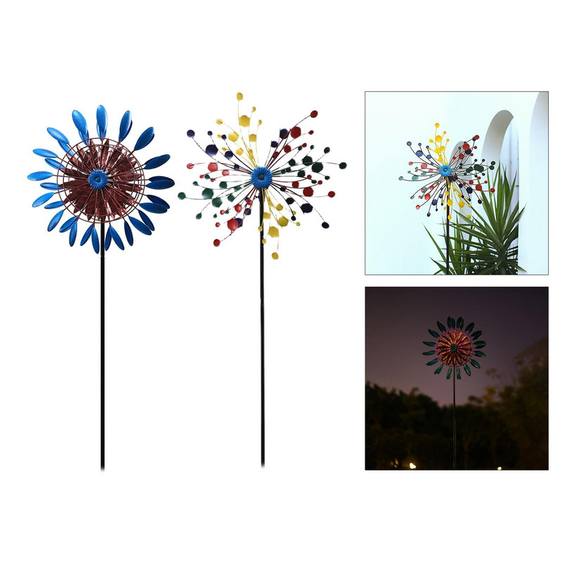 Solárne svetlo veterný mlyn ornament rotujúce farebné krajinné dekorácie pre záhradu vonku