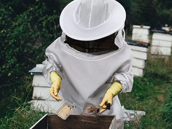 Пчеларско защитно яке, престилка, костюм, ръкав, пчелар, пчела, дишащи дрехи, облекло, воал, рокля с шапка, екипиран костюм