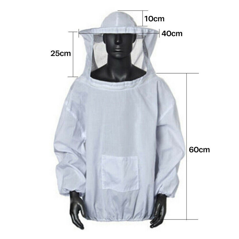 Ochranná včelárska bunda, oblek s rukávmi, včelársky priedušný odev, oblečenie s závojom a klobúkom, oblek