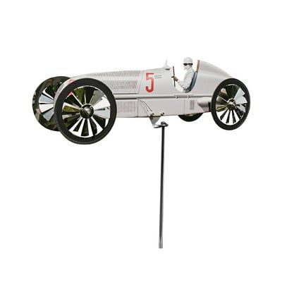 Záhradný pretekársky veterný mlyn, kovový veterný mlyn, 3D veterníky, pretekárske auto, dvor pre vonkajšie nádvorie, záhradu, terasu, sochy, dekorácie