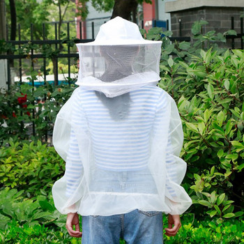 Бяло пчеларско оборудване Професионално пчеларско защитно яке Костюм със сваляща се качулка Консумативи за пчелари