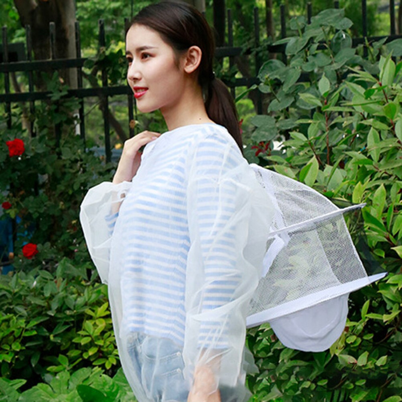 Balta laikymo bitininko įranga Profesionalus bitininkystei skirtas apsauginis striukės kostiumas su nuimamu gobtuvu bitininkų reikmenimis