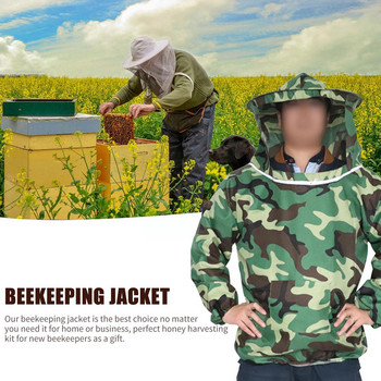 Защитно яке за пчеларство Костюм за отглеждане на пчели Дишащ костюм за отглеждане на пчели Облекло Воал Оборудвайте шапка Рокля Дрехи със Sl O2R9