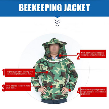 Beekeeping Protective Jacket Smock Suit Bee Keeping Beekeeper Breathable Suit Clothing Veil Equip Hat Dress Clothes With Sl O2R9