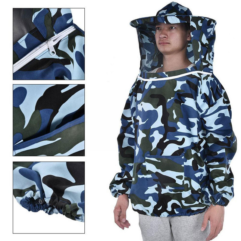 Jachetă de protecție pentru apicultura Costum de haină Apicultura Apicultor Costum respirabil Îmbrăcăminte Voal Echipat Pălărie Rochie Haine cu Sl O2R9