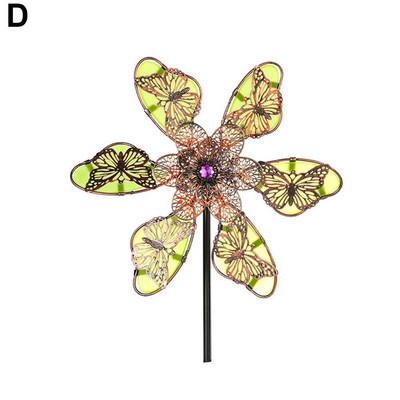 Šviečiantis vėjo malūno metalinis vėjo suktukas, skirtas sodo kiemo amatams papuošimams lauko dekoravimui vėjo malūnėlis Jardin W0t4