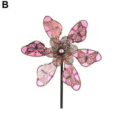 Šviečiantis vėjo malūno metalinis vėjo suktukas, skirtas sodo kiemo amatams papuošimams lauko dekoravimui vėjo malūnėlis Jardin W0t4