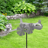 Lietadlo Veterný mlyn Kovové lietadlo Ručne vyrobená energetická socha Lietadlo Veterné rotačné vrtule Vonkajšia dekorácia pre terasu a záhradu