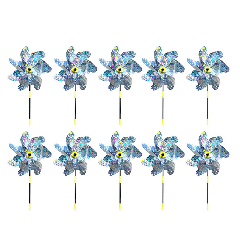 Odpudzovač vtákov, kvetinový laserový veterný mlyn, kvetinový trávnik, záhradná rastlina, jednoduchá inštalácia, dekorácia farmárskeho sadu, plašenie, vtáky odolné veterníky