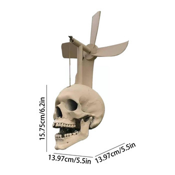Halloween Skull Whirligig Wind Spinner Υπαίθριος κήπος Κεφαλή σπιτιού Διακόσμηση Σκελετός Στολίδι Halloween Skull Windmill Spinner Ya P7C7