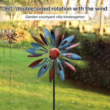 Garden Metal Wind Spinner 360 Degree Metal Swivel Classical Wind Spinner for Patio Lawn Outdoor Yard Lawn Garden Decoration