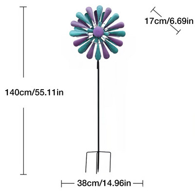 Záhradný dekoratívny reflexný veterník Domáca záhrada Dvorný veterník Otočný lapač vetra o 360 stupňov Kovový rotujúci veterník