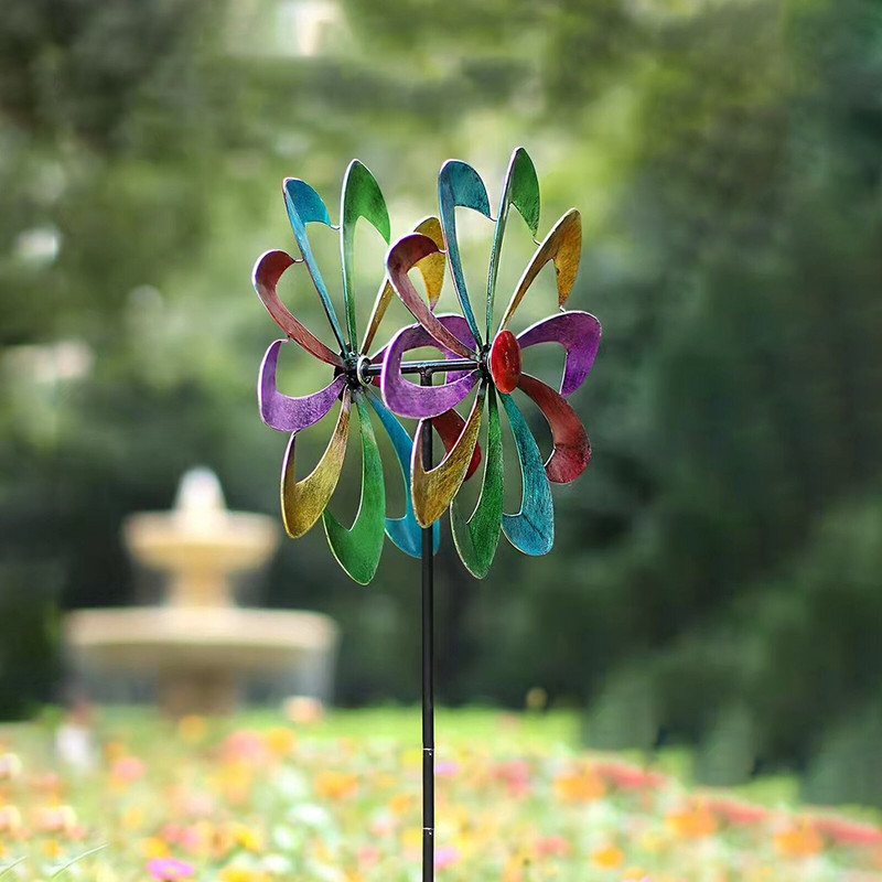 Záhradný dekoratívny reflexný veterník Domáca záhrada Dvorný veterník Otočný lapač vetra o 360 stupňov Kovový rotujúci veterník