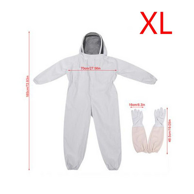 1 set costum profesional pentru apicultură cu mănuși de piele, costum pentru apicultor, pentru apicultor.