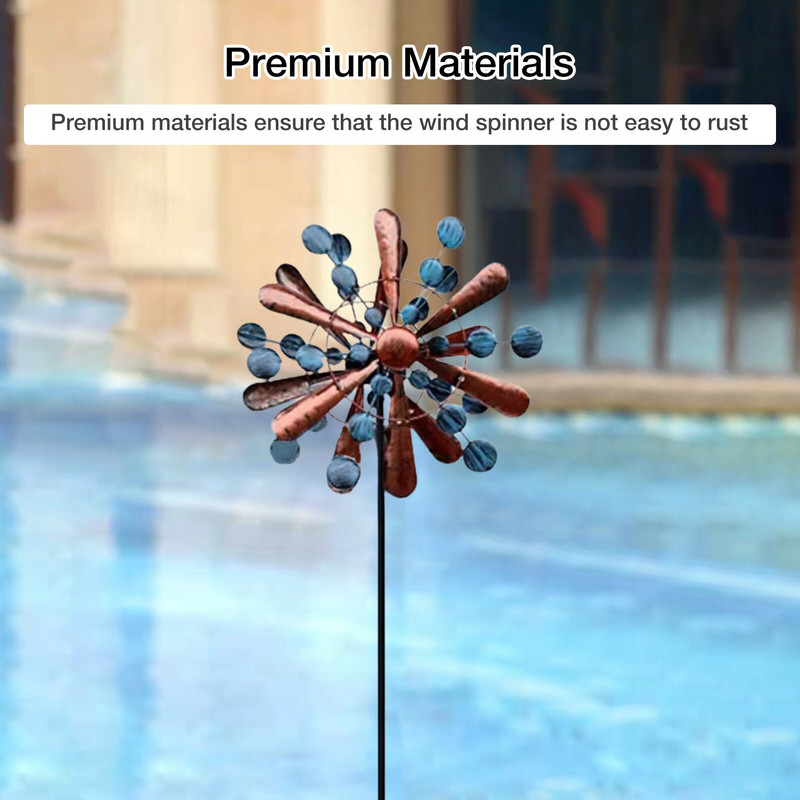 Veterné vrtule Vonkajšie kovové veterné sochy a vrtule Záhradné umenie 360 stupňov otočné lapače vetra Veterný mlyn Veterné vrtule do záhrady