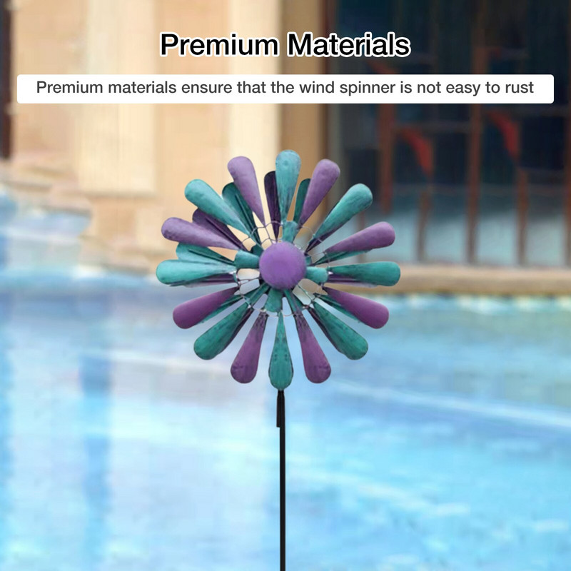 Veterné vrtule Vonkajšie kovové veterné sochy a vrtule Záhradné umenie 360 stupňov otočné lapače vetra Veterný mlyn Veterné vrtule do záhrady