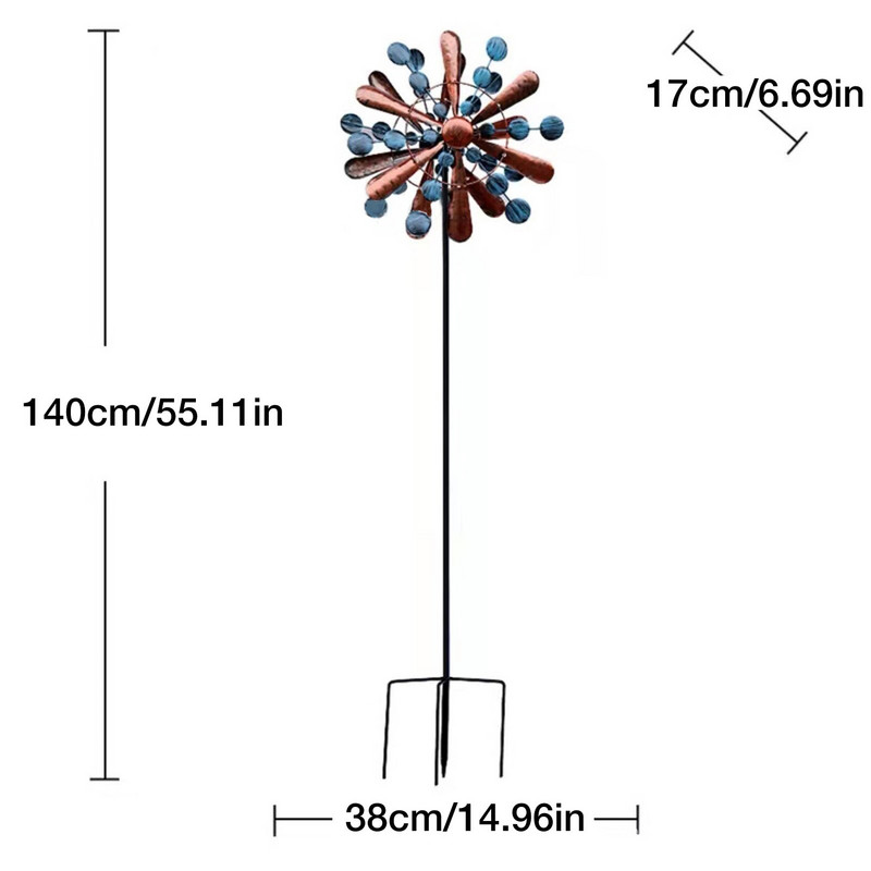 Veterné vrtule Vonkajšie kovové veterné sochy a vrtule Záhradné umenie 360 stupňov otočné lapače vetra Veterný mlyn Veterné vrtule do záhrady