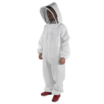 3 размера памучен пчеларски костюм с качулка Воал Шапка Яке Защитен гащеризон Покривало за цялото тяло Костюм на пчеларите Оборудване за пчеларство